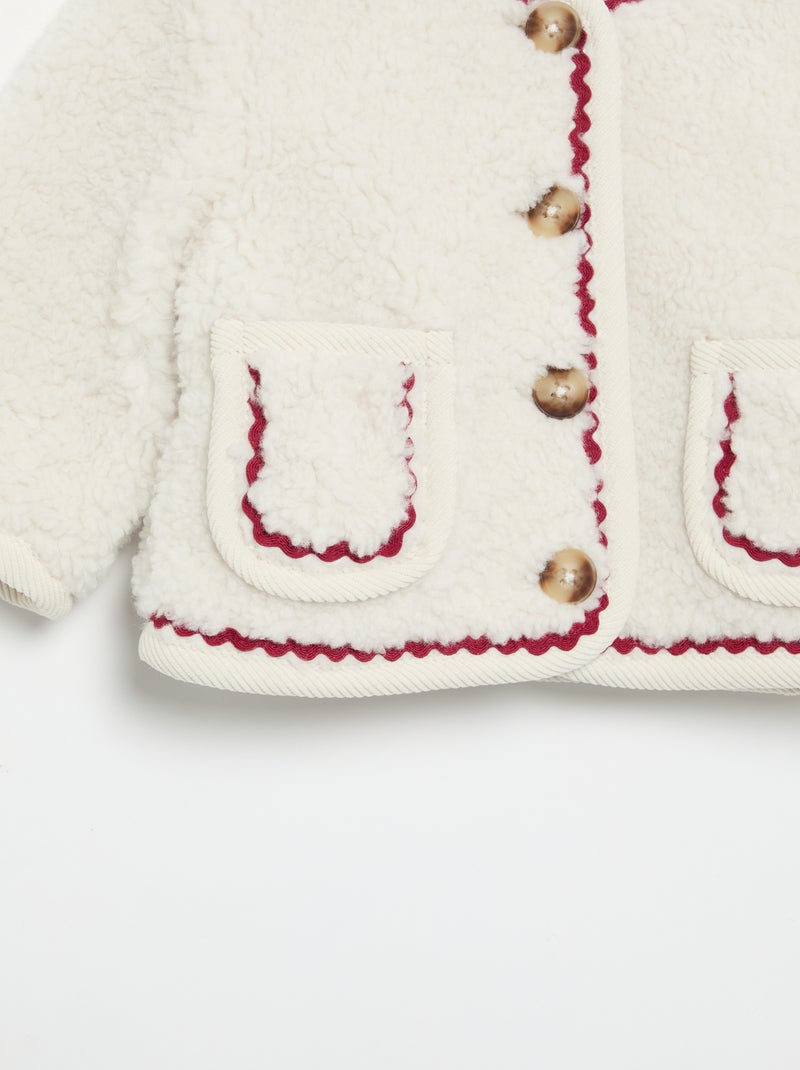 Faux Shearling Effect Jacket Beige - Kiabi