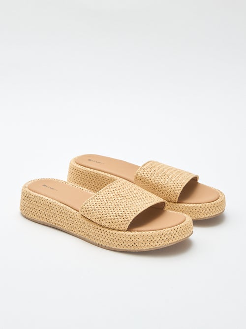 Faux Straw Wedge Mule - Kiabi
