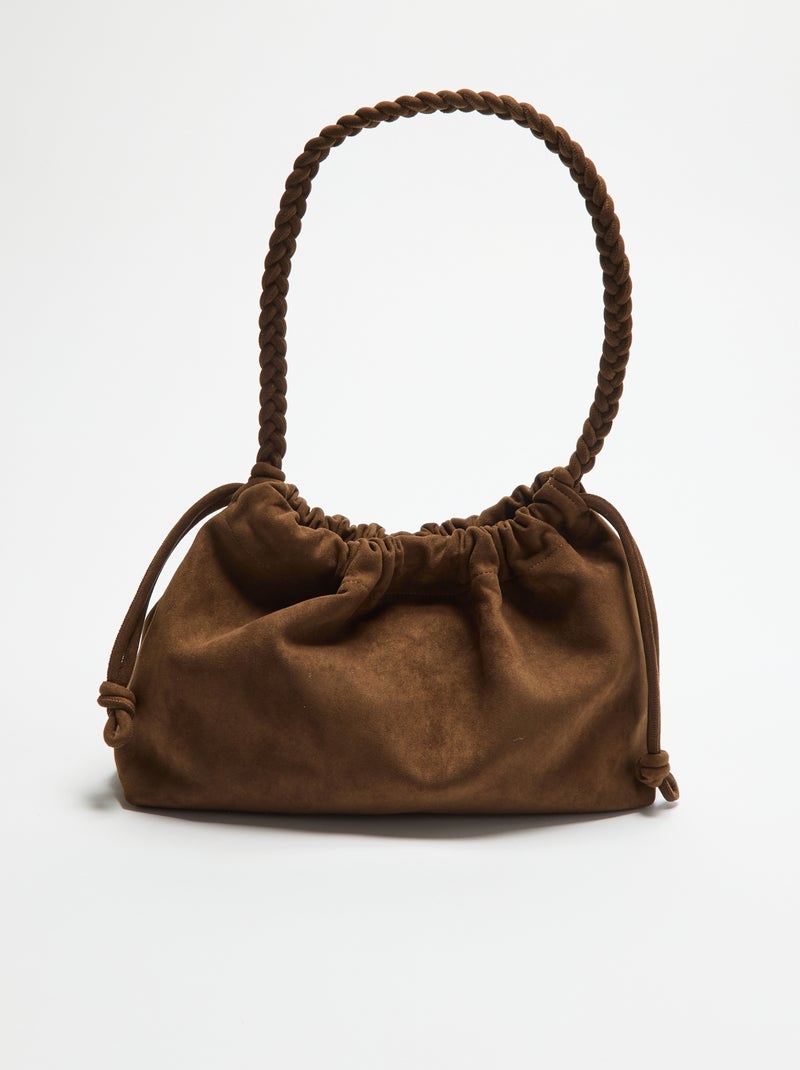 Faux Suede Bucket Bag Khaki - Kiabi