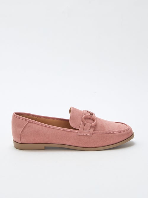 Faux-Suede Loafers with Decorative Jewel Detail - Kiabi