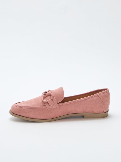 Faux-Suede Loafers with Decorative Jewel Detail - Kiabi