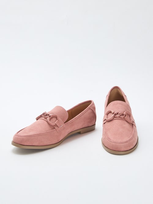Faux-Suede Loafers with Decorative Jewel Detail - Kiabi