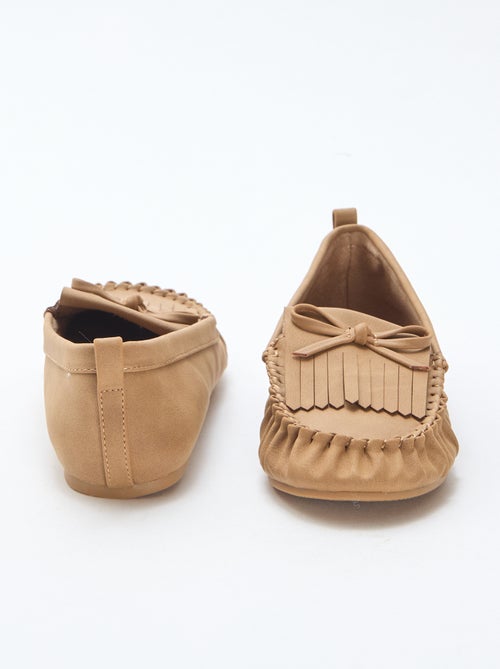 Faux Suede Moccasins with Fringe - Kiabi