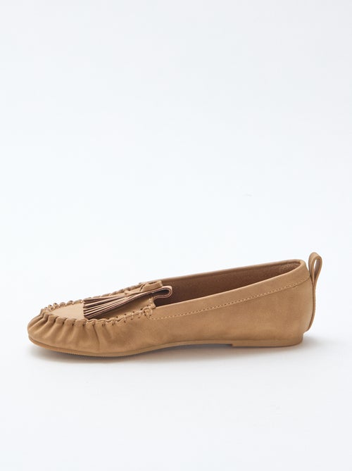 Faux Suede Moccasins with Fringe - Kiabi