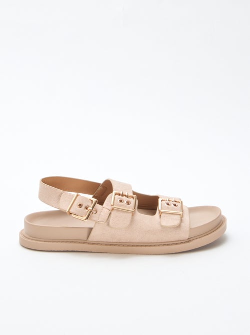 Faux Suede Mules with Adjustable Back Strap - Kiabi