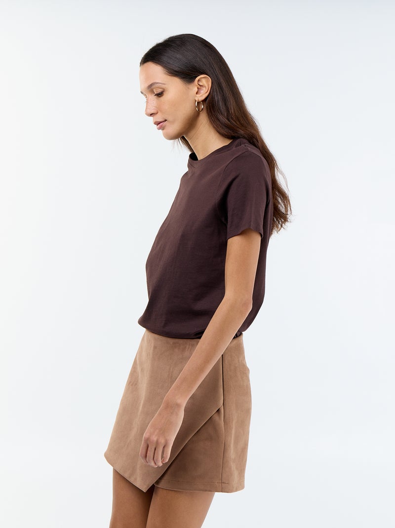 Faux suede skort Brown - Kiabi