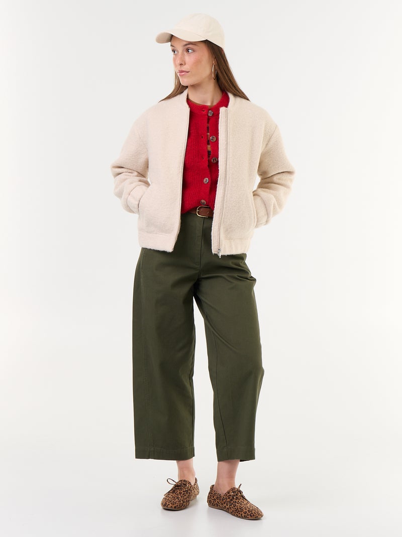 Faux Wool Jacket Beige - Kiabi