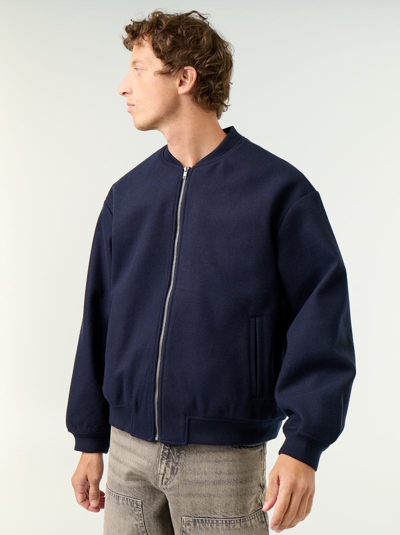 Faux Wool Jacket Blue - Kiabi