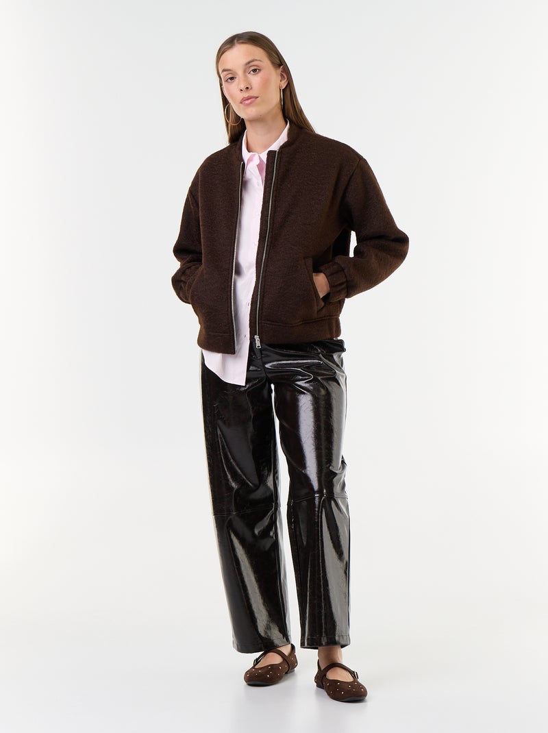 Faux Wool Jacket Brown - Kiabi