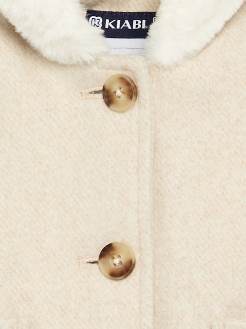 Faux Wool-Look Coat with Faux Fur Lining - Kiabi