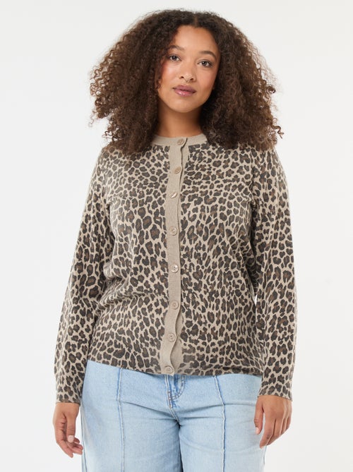 Feiner Cardigan mit Leopardenmuster - Kiabi