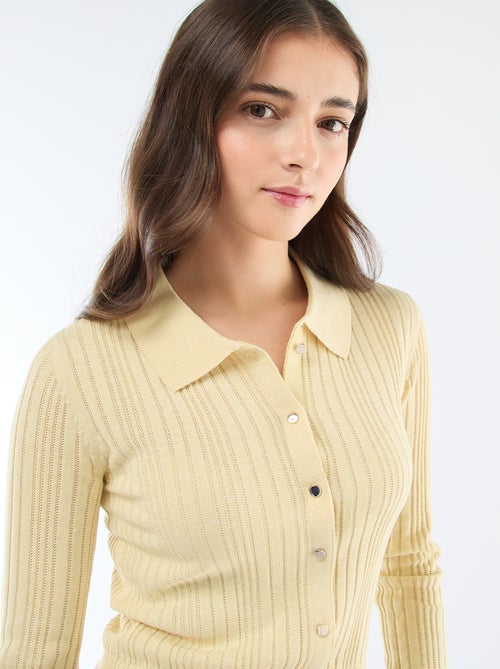 Feiner Cardigan mit Polokragen - Kiabi