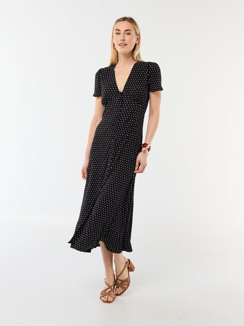 Feines langes Kleid mit Allover-Blumenprint - Kiabi