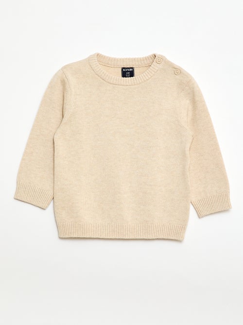 Feinstrick-Pullover mit geknöpftem Ausschnitt - Kiabi