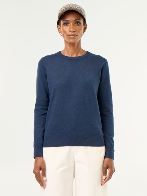 Feinstrick-Pullover mit Rundhals - Kiabi