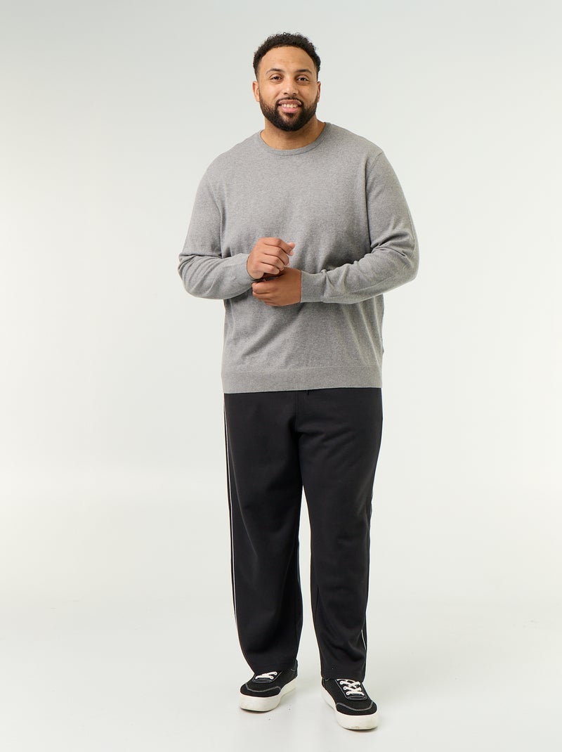 Feinstrick-Pullover mit Rundhals Gris - Kiabi