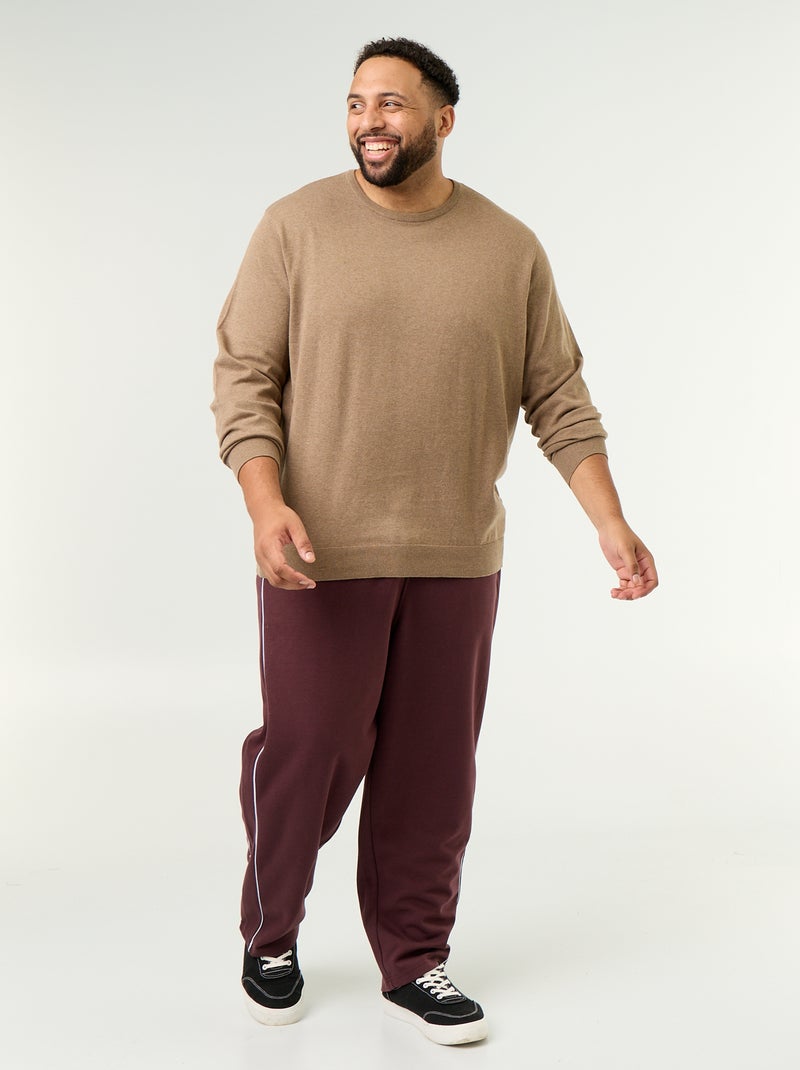 Feinstrick-Pullover mit Rundhals Marron - Kiabi