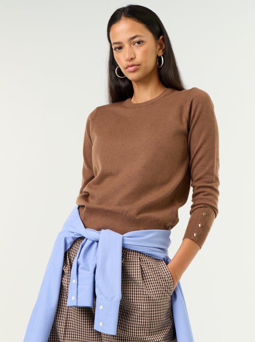 Feinstrick-Pullover mit Rundhals - Kiabi
