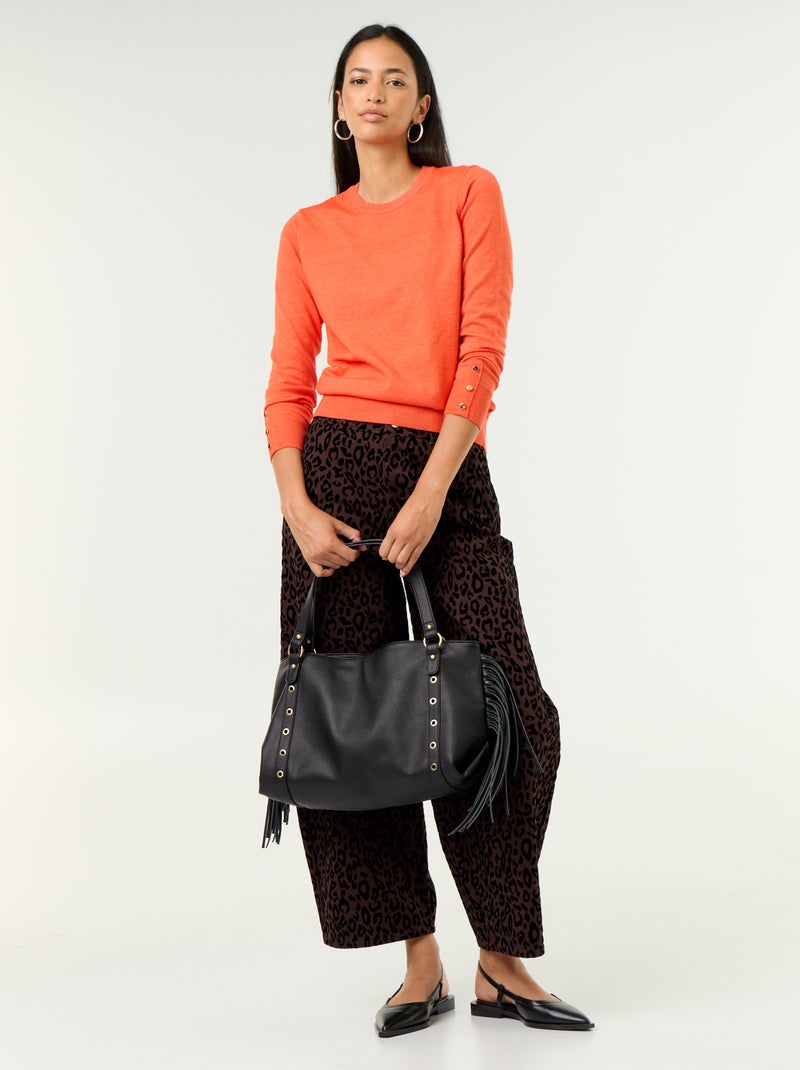 Feinstrick-Pullover mit Rundhals Rouge - Kiabi