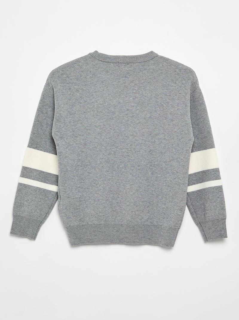 Feinstrick-Pullover mit Rundhalsausschnitt Grau - Kiabi