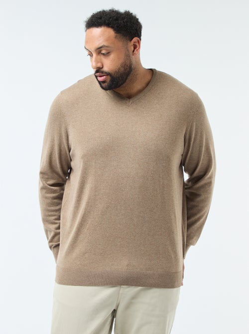 Feinstrick-Pullover mit V-Ausschnitt - Kiabi