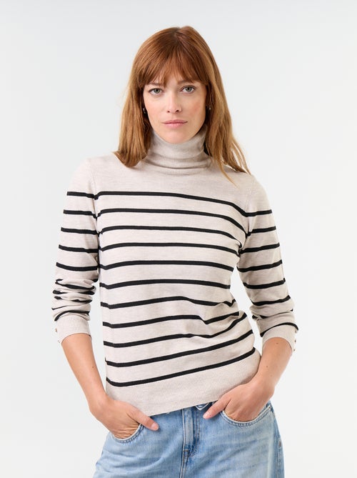 Feinstrick-Rollkragenpullover - Kiabi