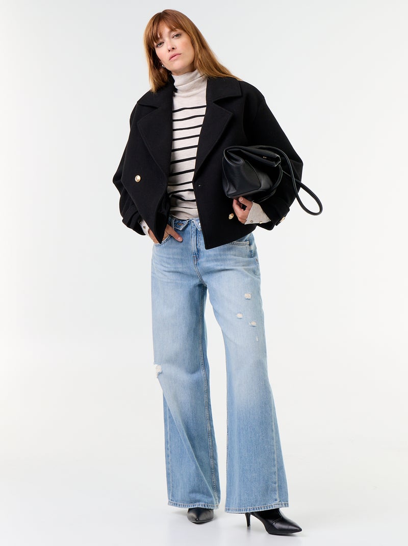 Feinstrick-Rollkragenpullover Beige - Kiabi