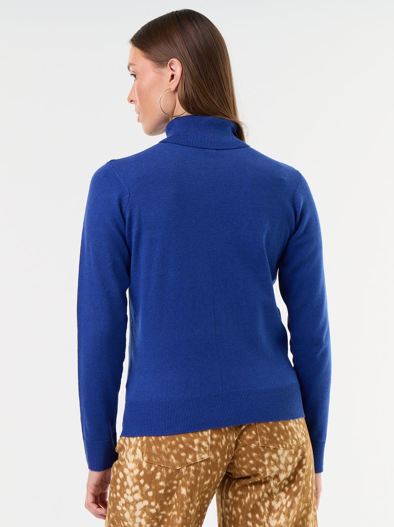 Feinstrick-Rollkragenpullover Bleu - Kiabi