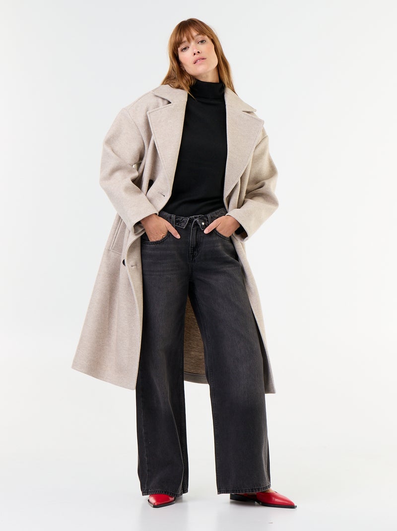 Feinstrick-Rollkragenpullover Noir - Kiabi