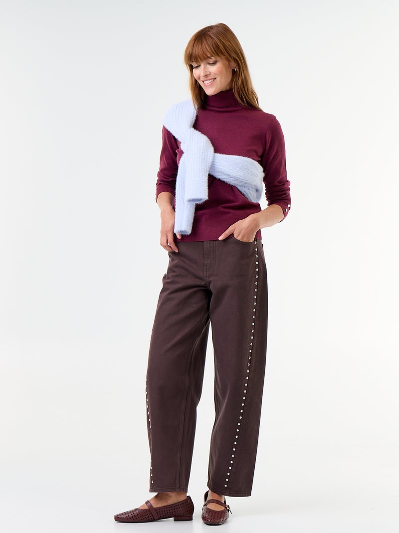 Feinstrick-Rollkragenpullover Violet - Kiabi