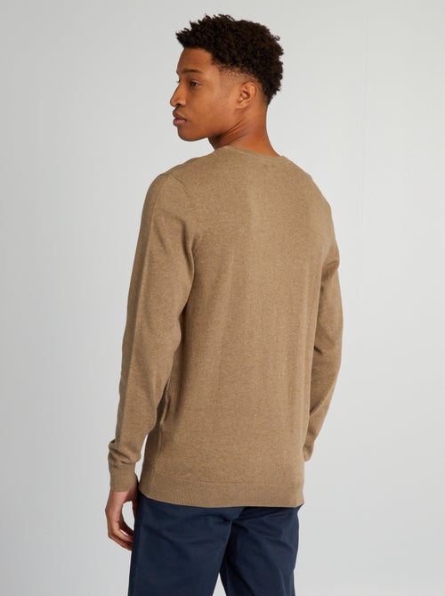 Feinstrickpullover mit V-Ausschnitt für Herren über 1m90 - Kiabi