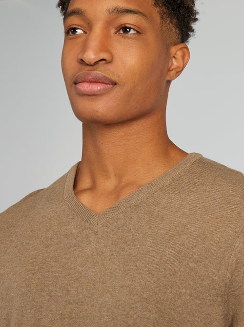 Feinstrickpullover mit V-Ausschnitt für Herren über 1m90 - Kiabi