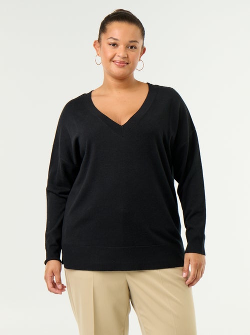 Feinstrickpullover mit V-Ausschnitt - Kiabi Feinstrickpullover mit V-Ausschnitt - Kiabi