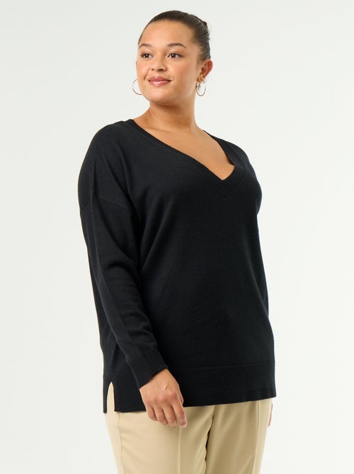 Feinstrickpullover mit V-Ausschnitt - Kiabi Feinstrickpullover mit V-Ausschnitt - Kiabi