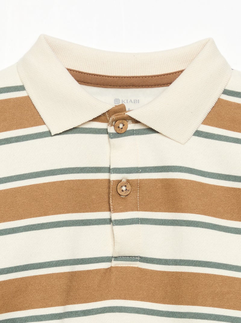 Felpa a maniche lunghe con collo polo Bianco - Kiabi