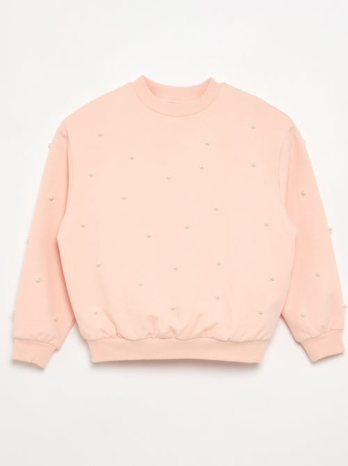 Felpa a maniche lunghe con perle - Kiabi