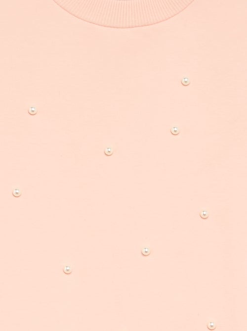 Felpa a maniche lunghe con perle - Kiabi