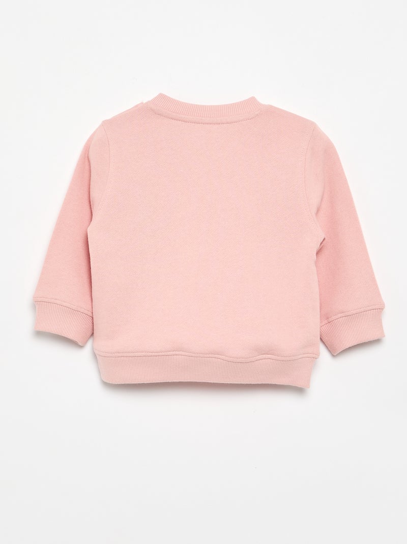 Felpa a maniche lunghe con stampa Rosa - Kiabi