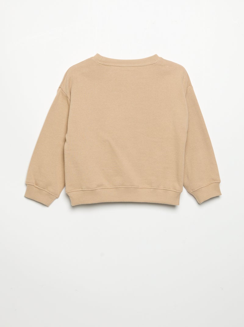 Felpa a maniche lunghe in pile con animazione Beige - Kiabi