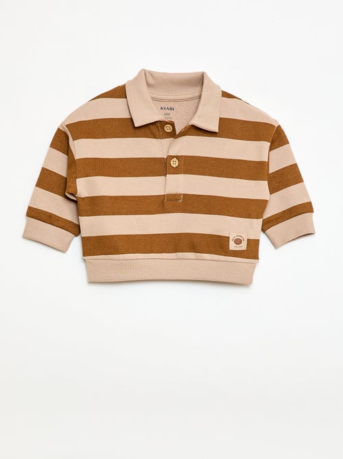 Felpa a righe con colletto polo - Kiabi
