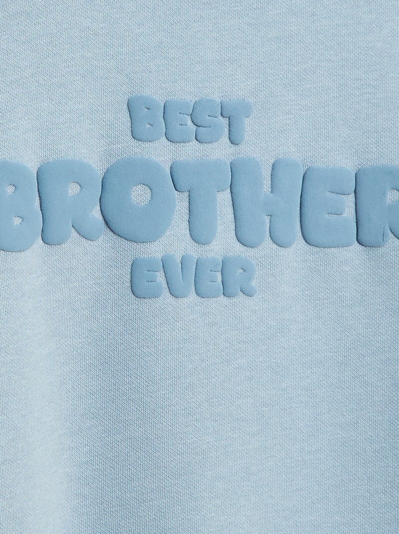 Felpa ampia con motivo "brother" Blu - Kiabi
