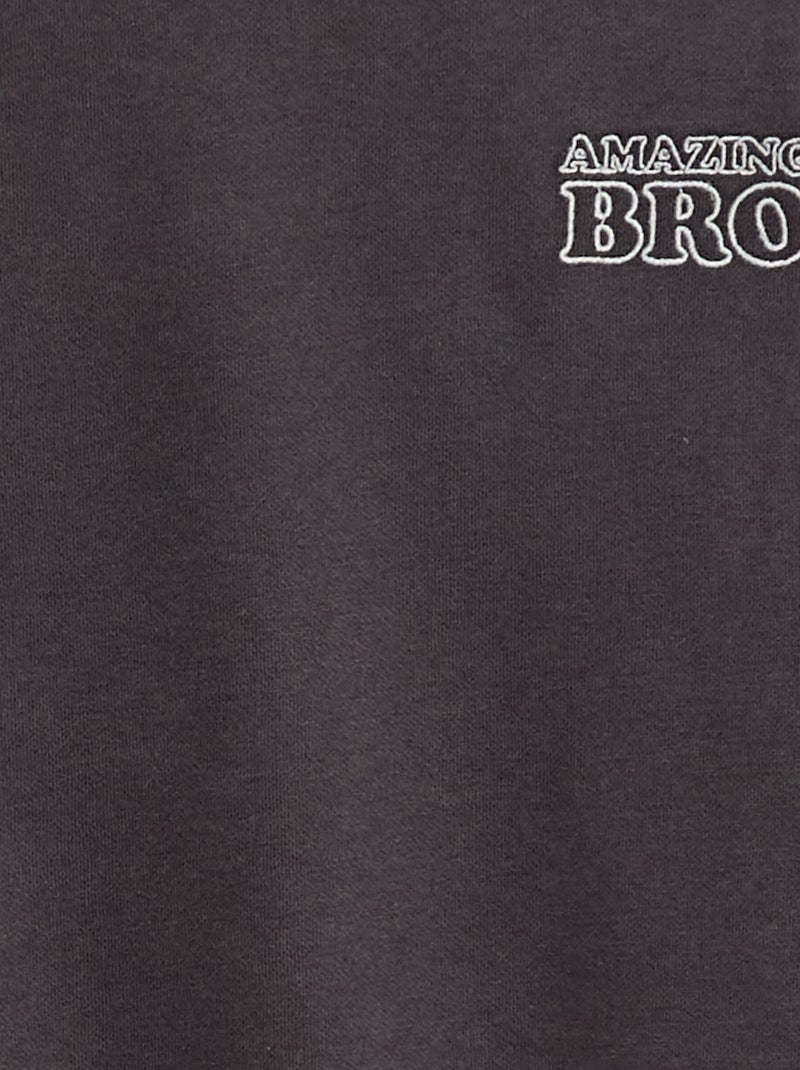 Felpa ampia con motivo "brother" Grigio - Kiabi