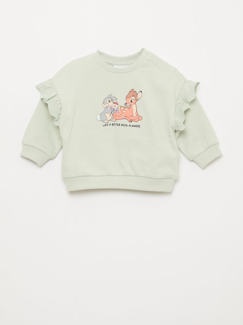 Felpa \'Bambi\' \'Disney\' a maniche lunghe con volant ricamati - Kiabi