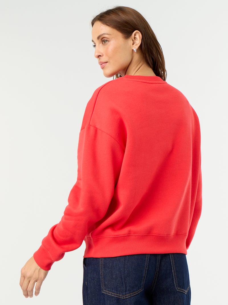 Felpa basica in pile Rosso - Kiabi