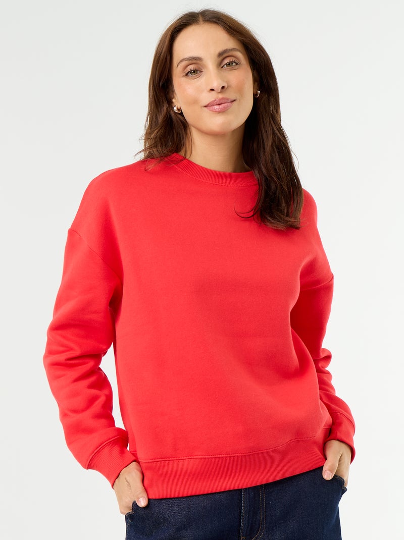 Felpa basica in pile Rosso - Kiabi