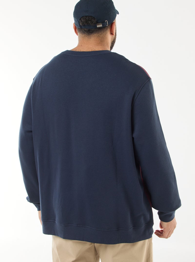 Felpa colorblock in felpa garzata Blu - Kiabi