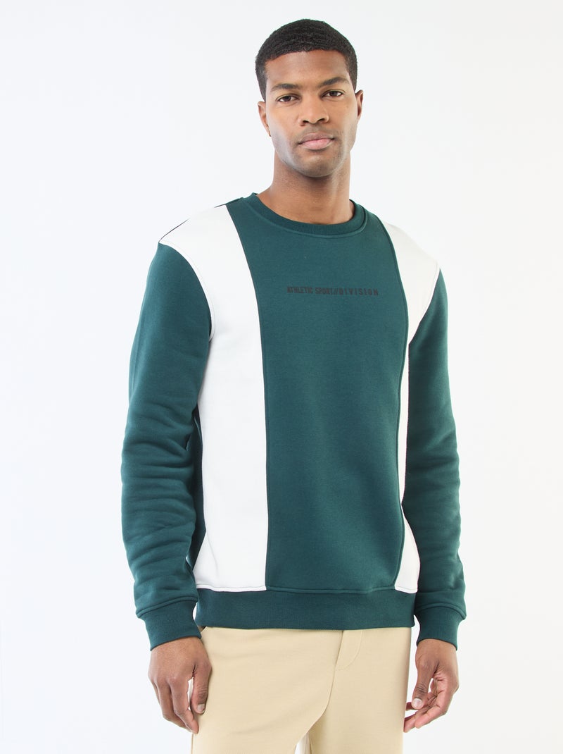 Felpa colorblock stile sportivo Verde - Kiabi