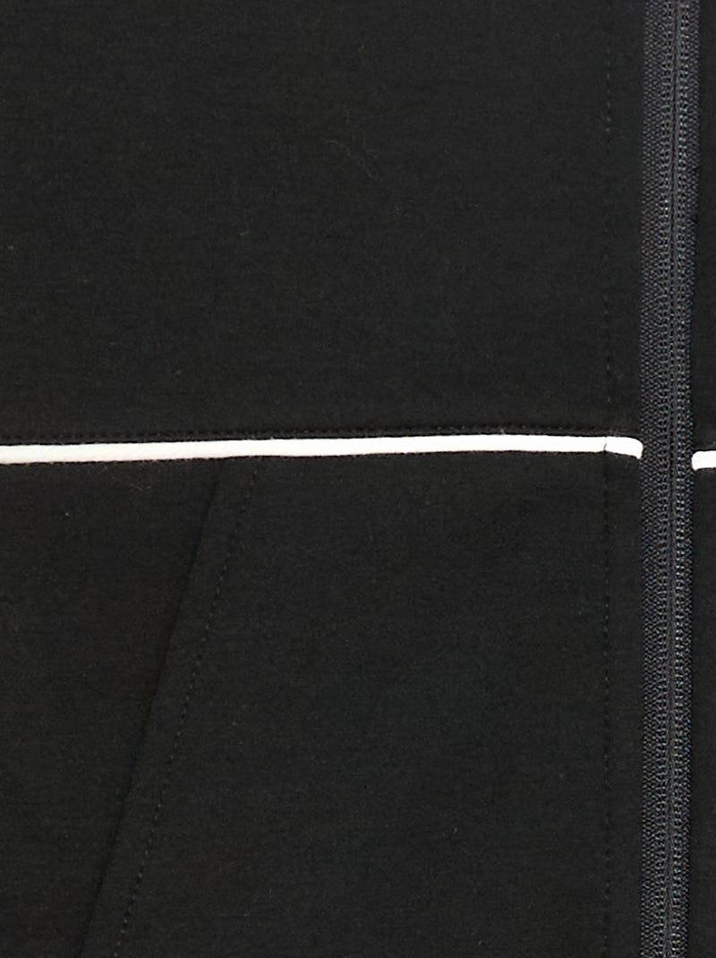 Felpa con apertura a zip Nero - Kiabi