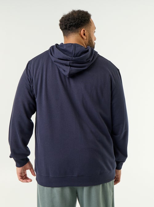 Felpa con cappuccio a tinta unita con zip - Kiabi