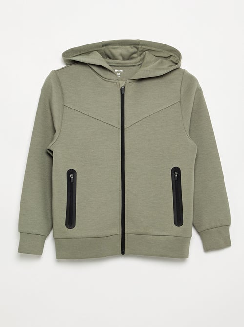 Felpa con cappuccio e cerniera con 2 tasche con zip - Kiabi